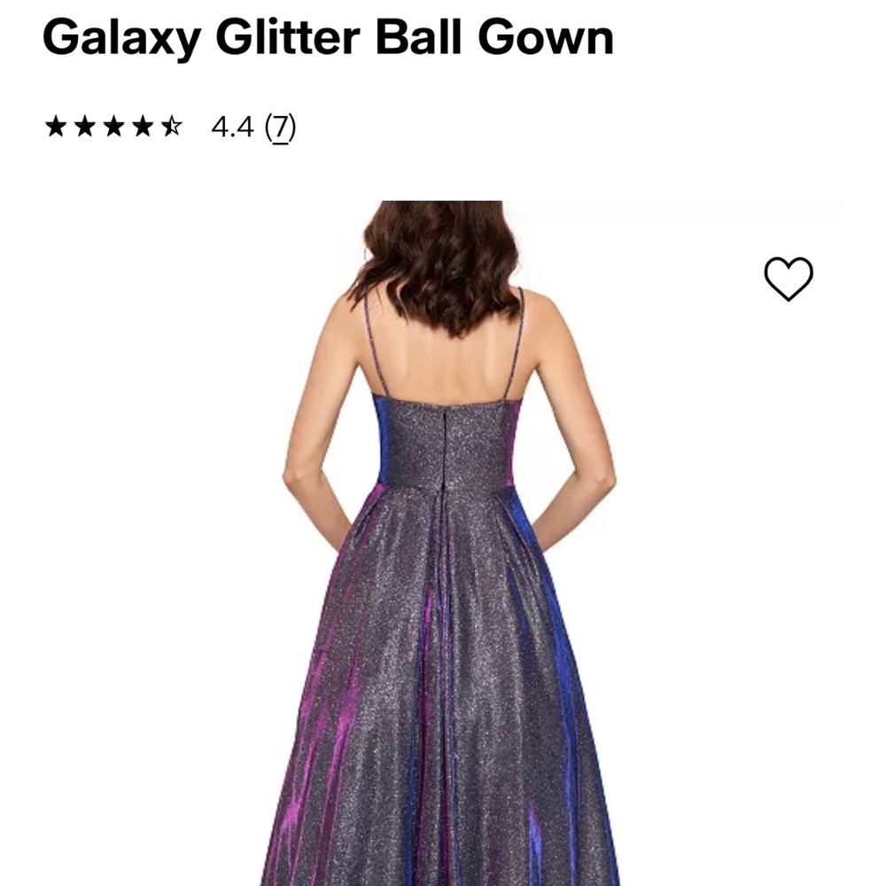 Betsy & Adam -glitter black gunmetal high low formal prom dress spaghetti straps